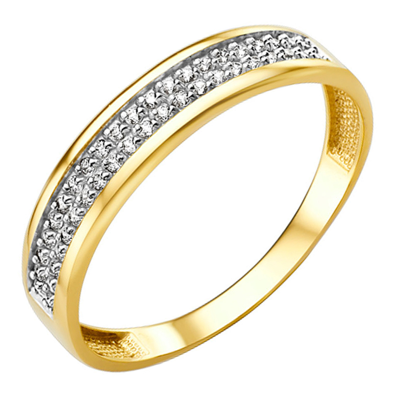 Кольцо, золото, фианит, желтый, 016741-4102